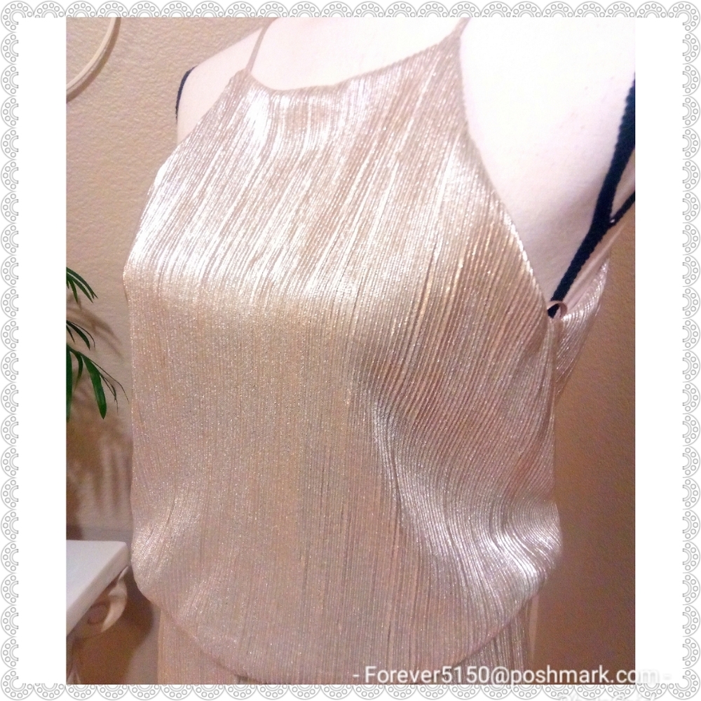 NEW Zara Gold Midi Dress